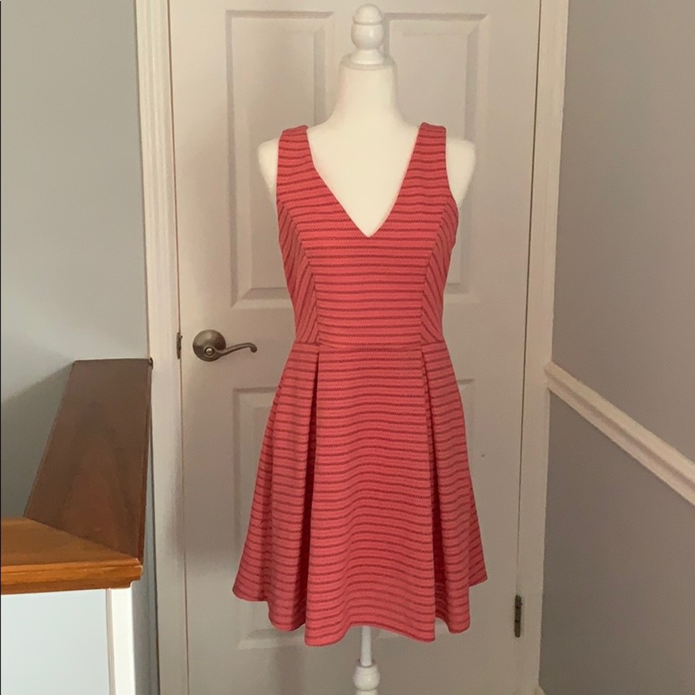 Pink and Black Stripes Aqua Dress